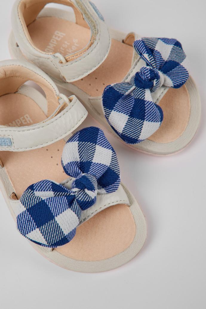 Bicho White leather sandals for kids by CAMPER