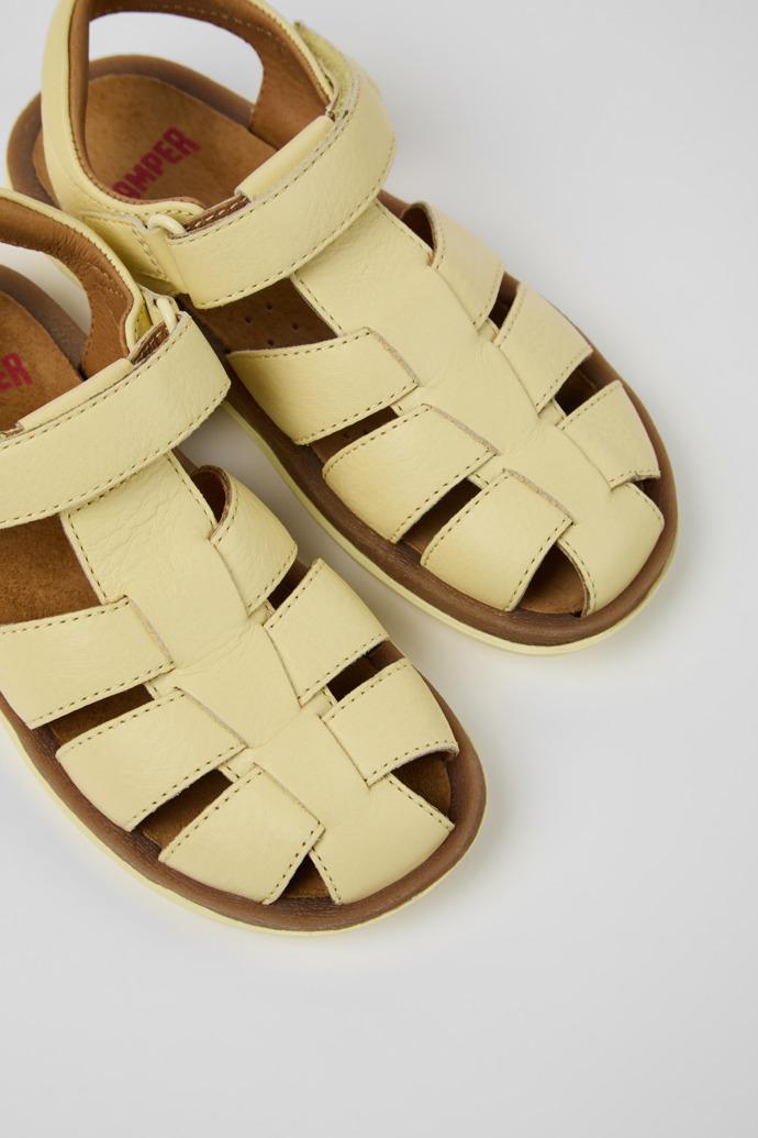 Bicho Yellow Leather Closed Sandals for kids. by CAMPER