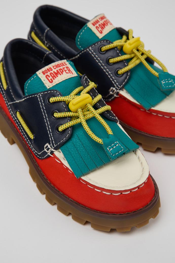 Bobo Choses x Camper Multicolor Leather and Nubuck Moccasins for Kids. by CAMPER