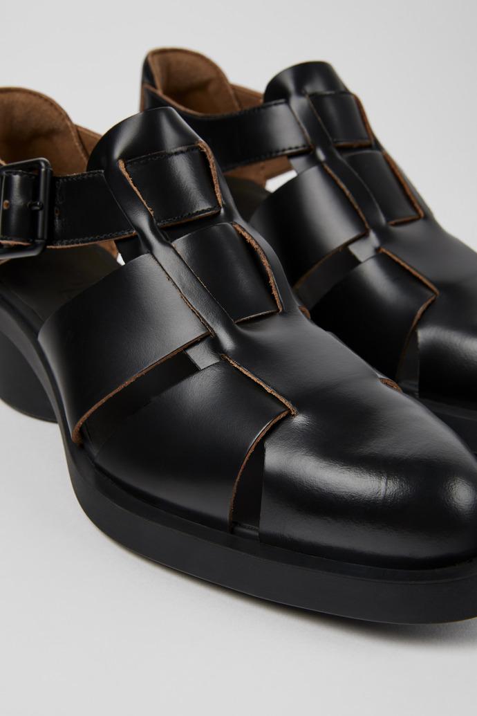 Bonnie Black Leather Sandal for Women by CAMPER
