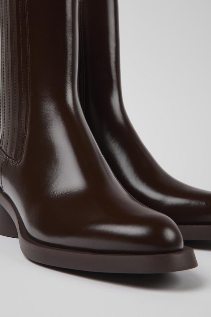 Bonnie Dark brown leather boots for women by CAMPER