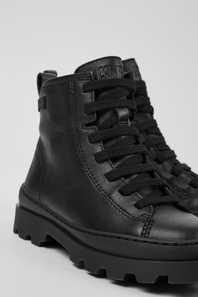 Brutus # Black Leather Ankle Boots for Kids. by CAMPER