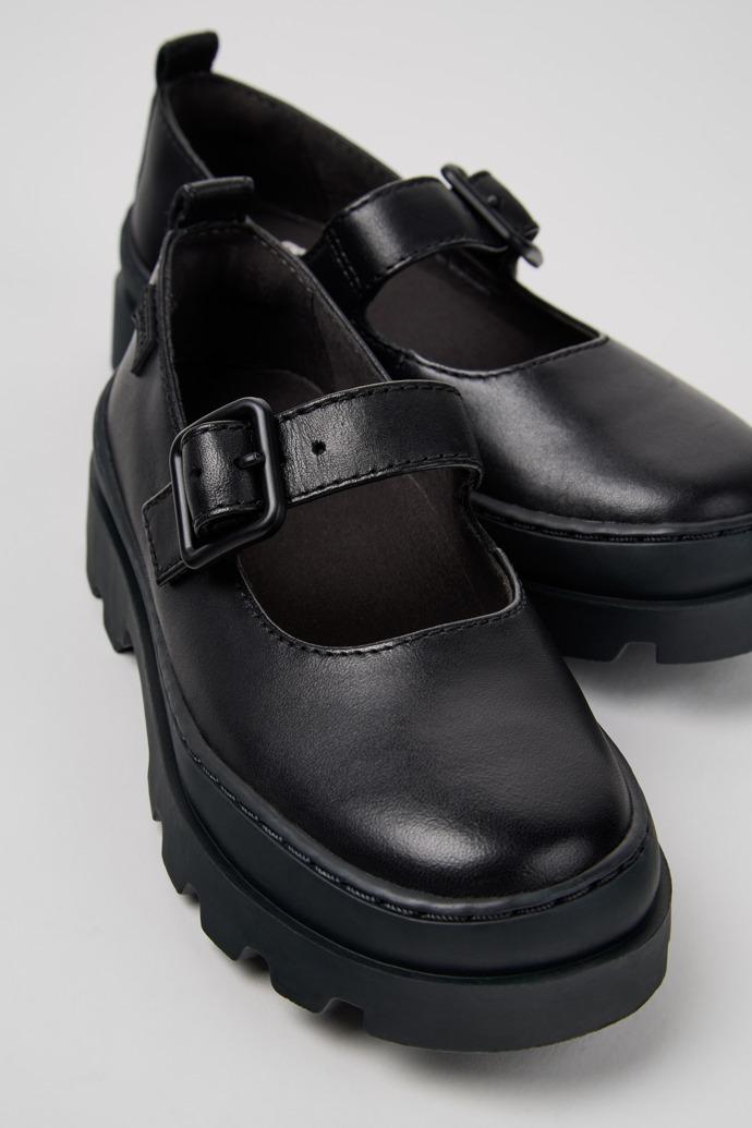 Brutus Black Leather Shoes for Kids. by CAMPER