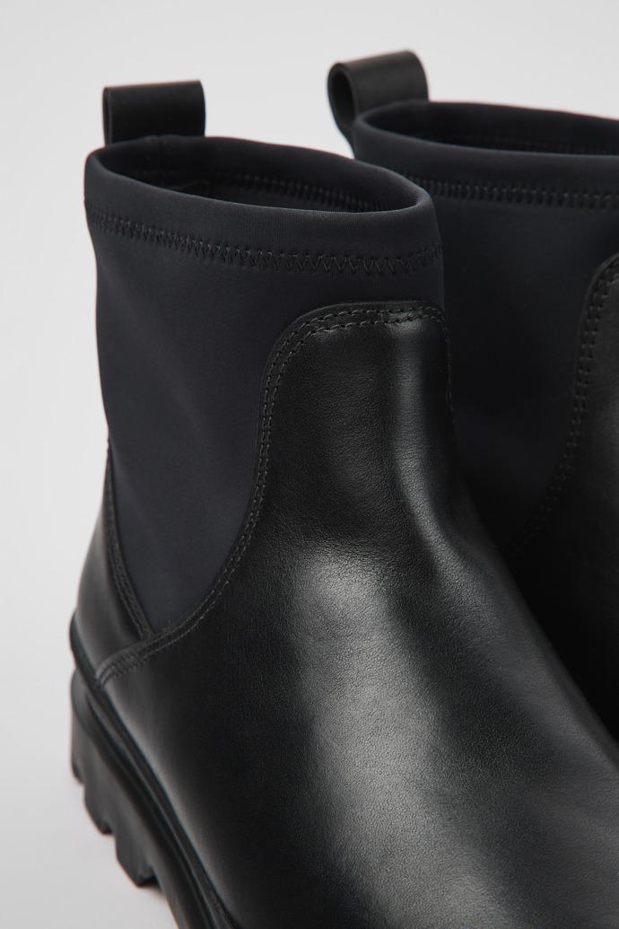 Brutus Black leather and textile ankle boots for women by CAMPER