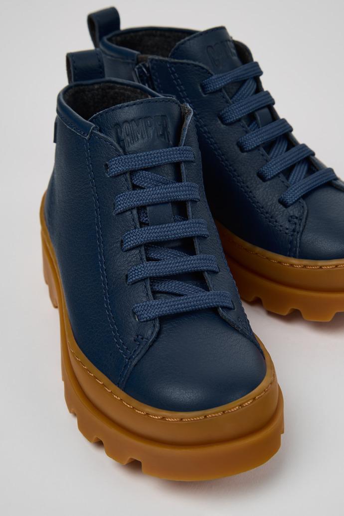 Brutus Blue Leather Ankle Boots for Kids. by CAMPER