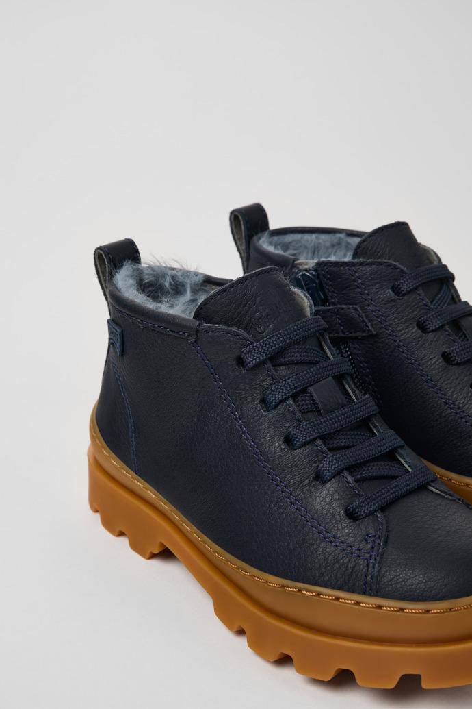Brutus Blue leather ankle boots for kids by CAMPER
