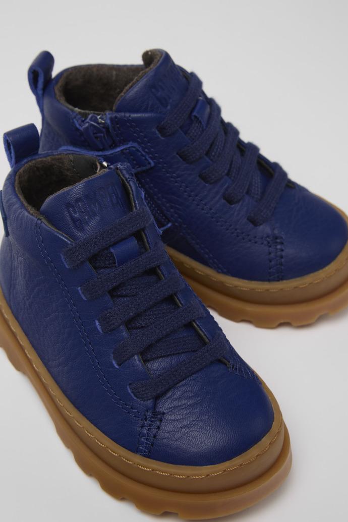 Brutus Blue leather lace-up boots by CAMPER