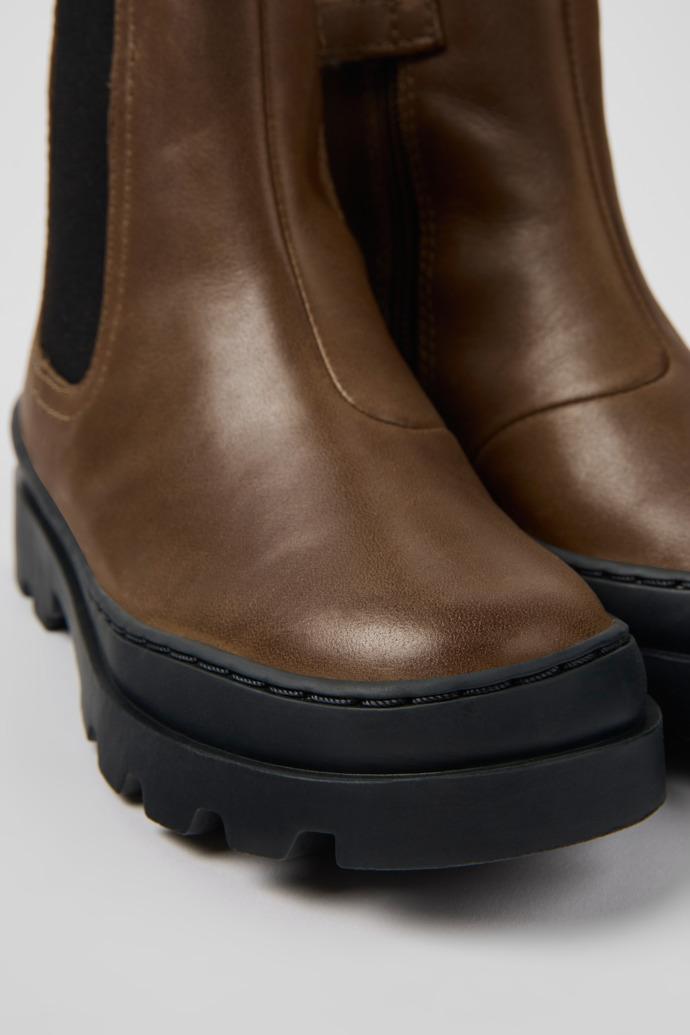 Brutus Brown leather Chelsea boots for kids by CAMPER