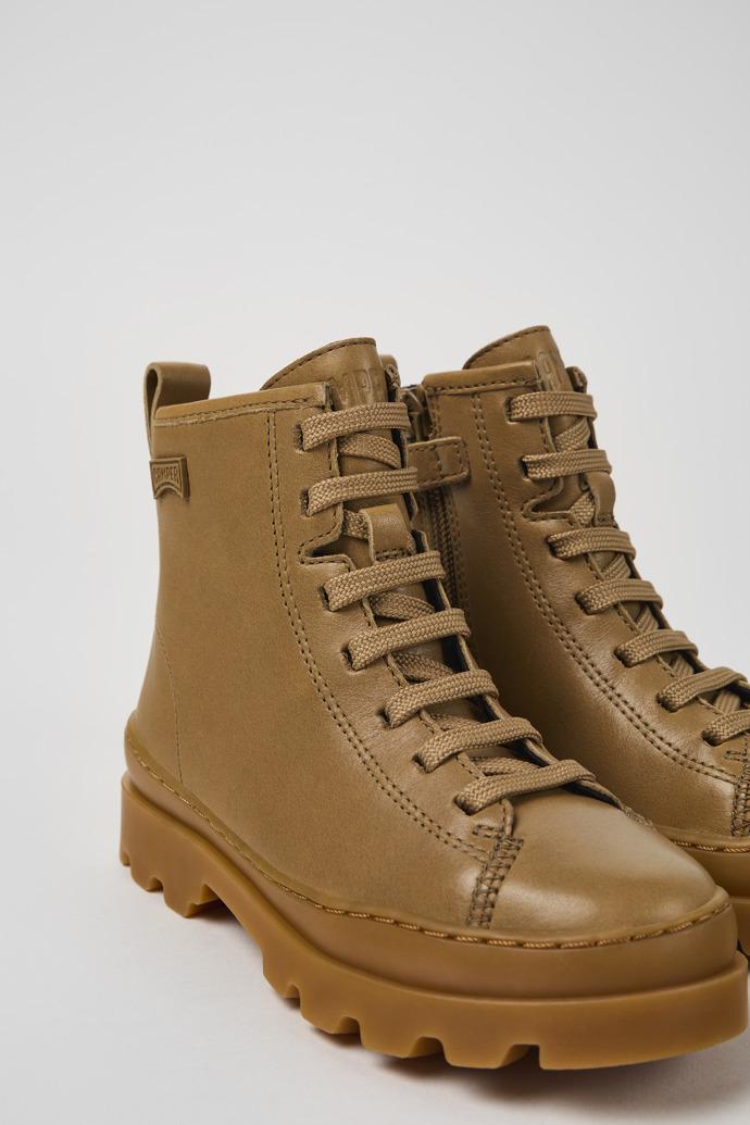 Brutus Brown leather ankle boots for kids by CAMPER