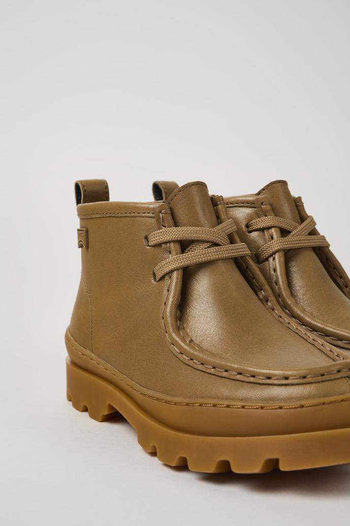 Brutus Brown leather ankle boots for kids by CAMPER