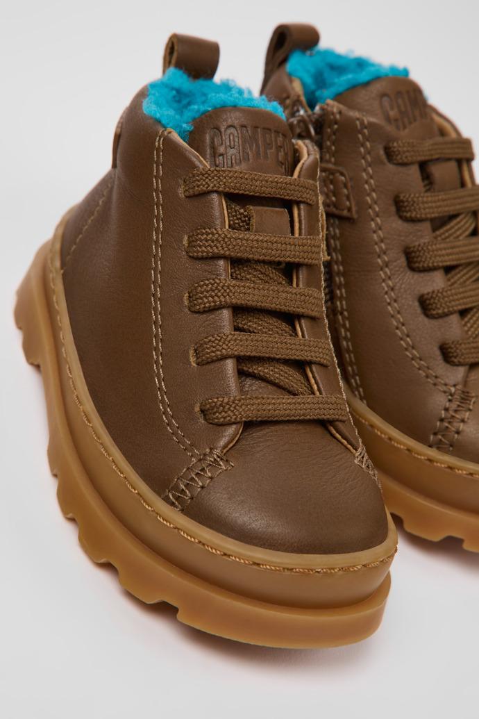 Brutus Brown leather ankle boots for kids by CAMPER