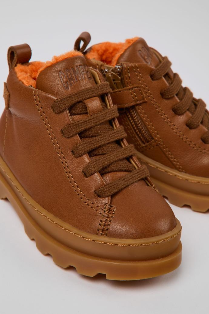 Brutus Brown leather lace-up boots by CAMPER