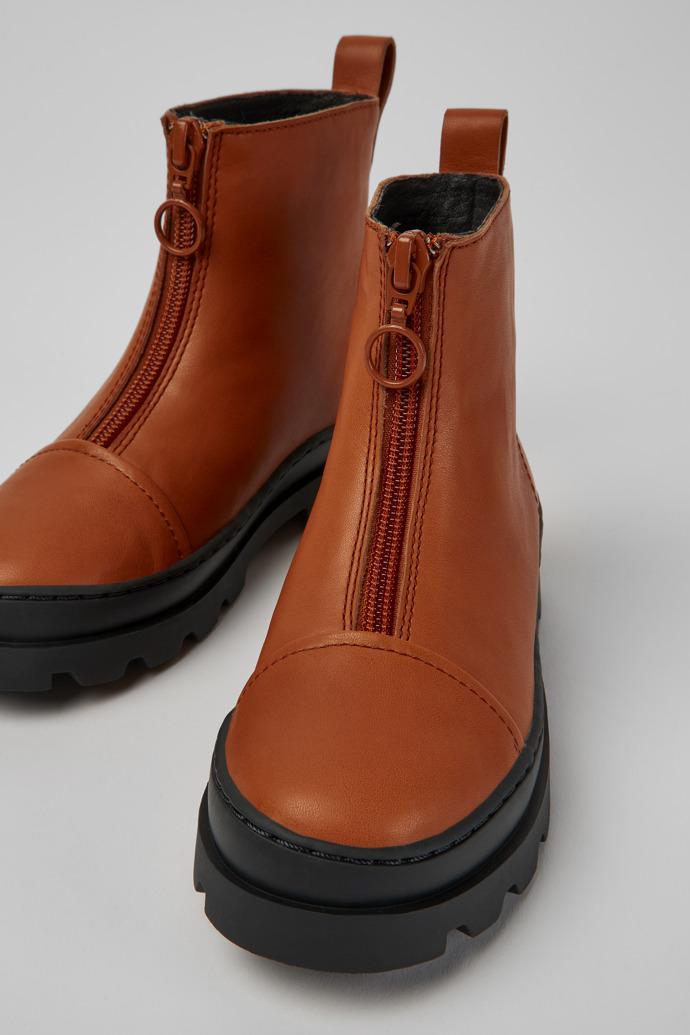Brutus Brown zip up leather boots by CAMPER