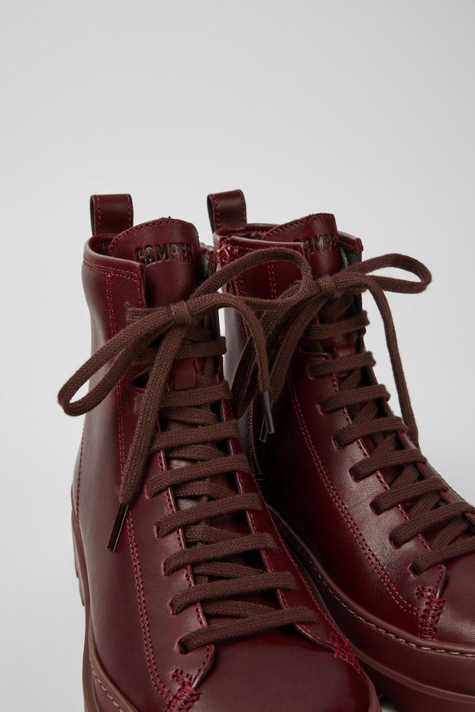 Brutus Burgundy leather ankle boots for women by CAMPER