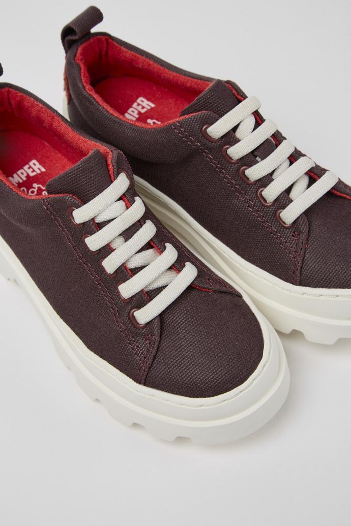 Brutus Burgundy organic cotton shoes for kids by CAMPER