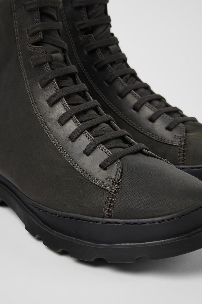 Brutus Dark gray textile and nubuck ankle boots for men by CAMPER
