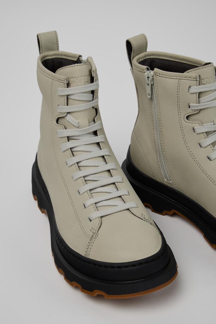 Brutus+ Gray Leather Mid Boots for Women. by CAMPER