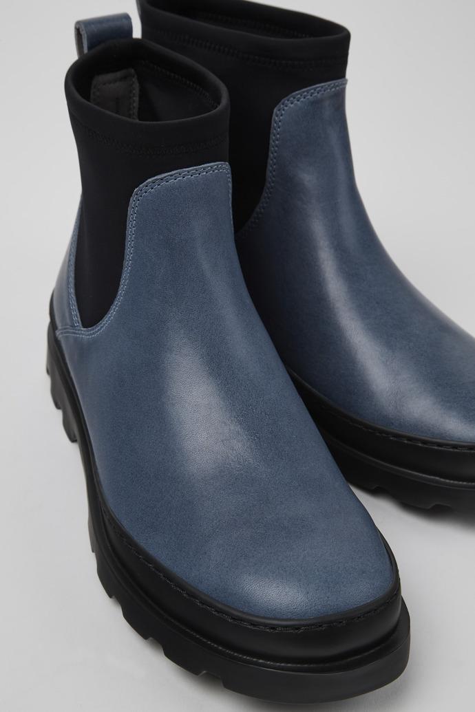 Brutus Gray leather and textile ankle boots for women by CAMPER