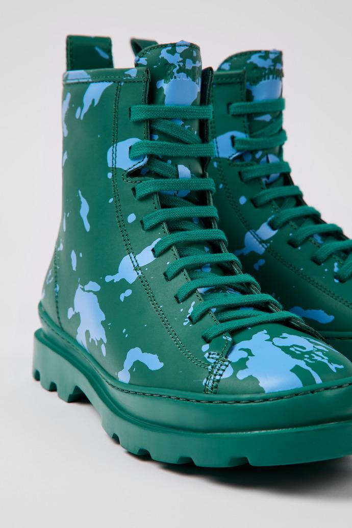Brutus Green and blue leather ankle boots for women by CAMPER