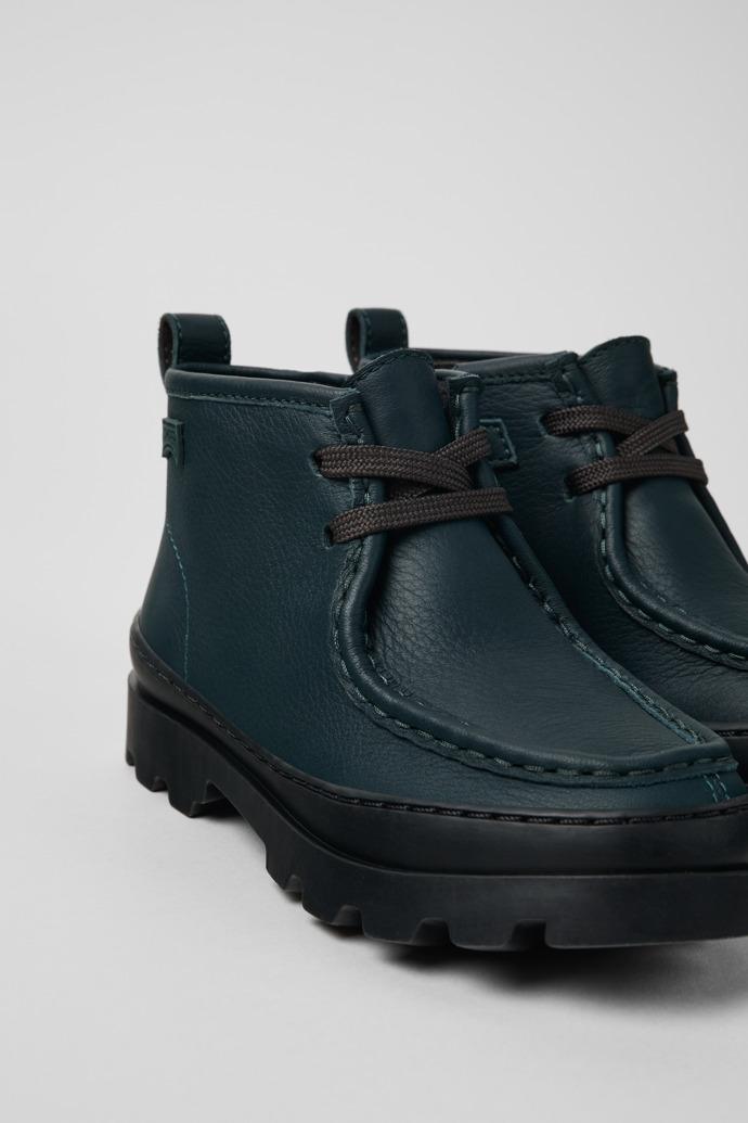 Brutus Green leather ankle boots for kids by CAMPER