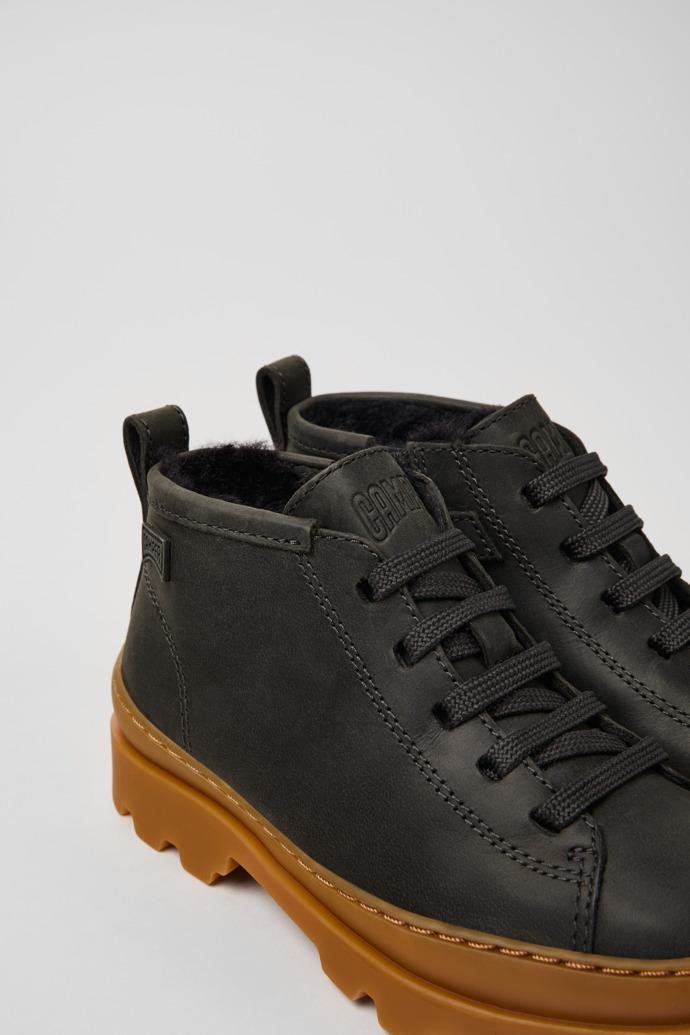 Brutus Grey nubuck ankle boots for kids by CAMPER
