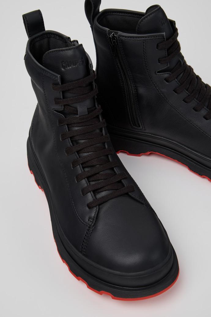 Brutus+ HYDROSHIELD Black Leather Mid Boots for Men. by CAMPER