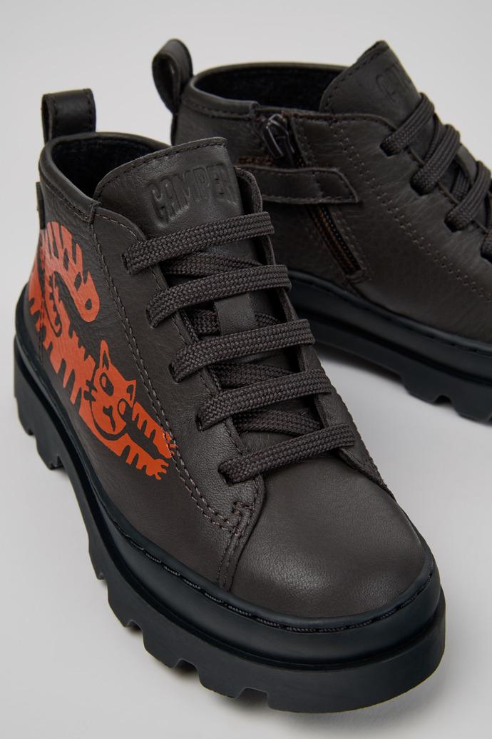 Brutus Multicolor Leather Ankle Boots for Kids. by CAMPER