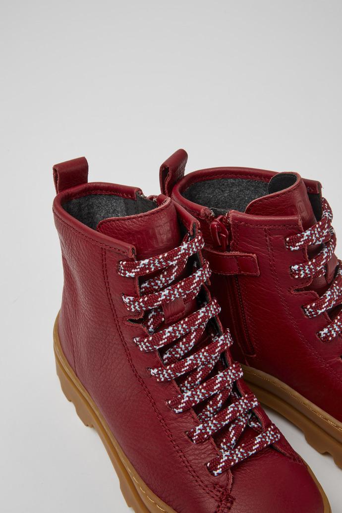 Brutus Red lace up leather boots by CAMPER
