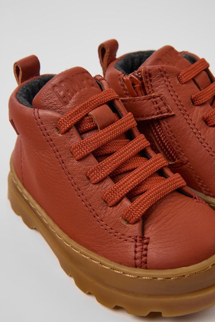 Brutus Red leather ankle boots for kids by CAMPER