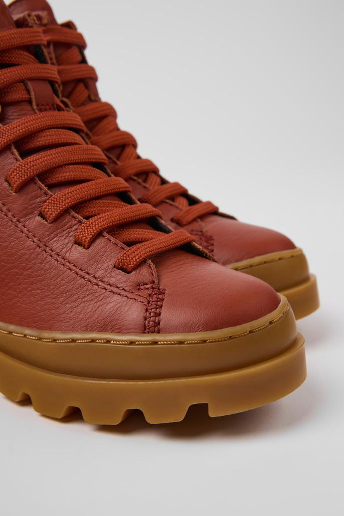 Brutus Red leather ankle boots for kids by CAMPER