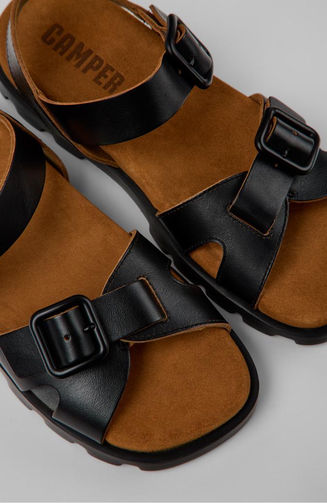 Brutus Sandal Black Leather Sandals for Women. by CAMPER