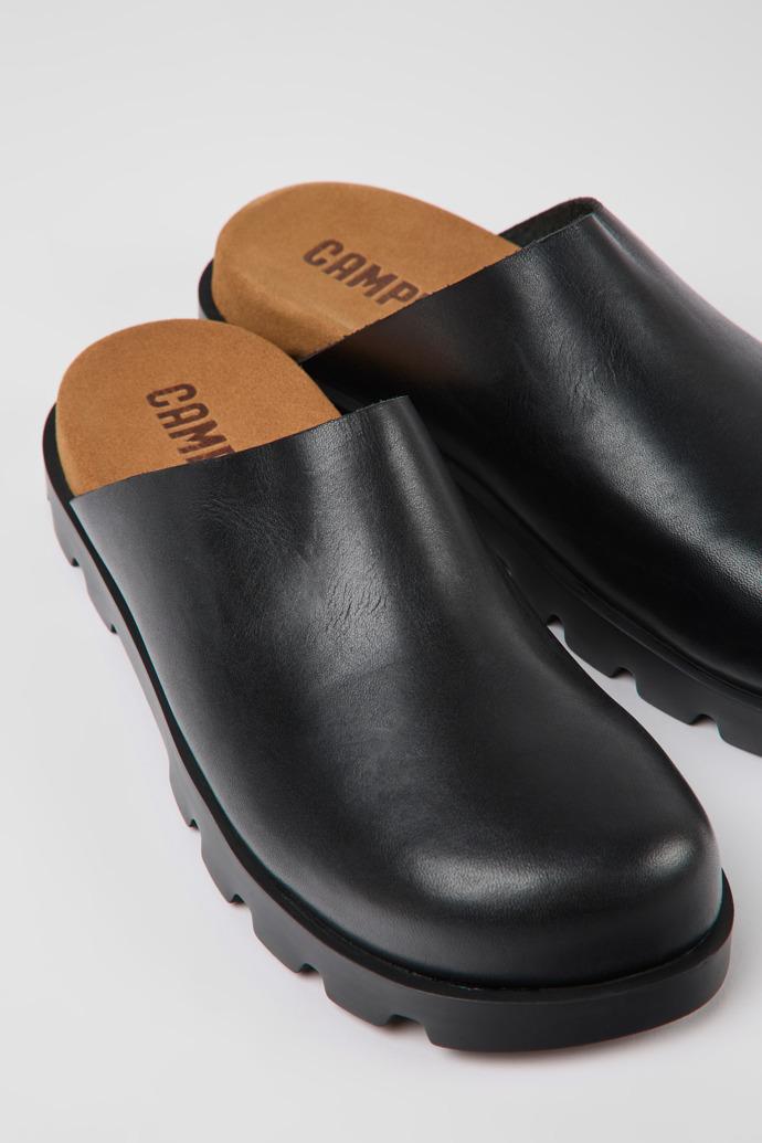 Brutus Sandal Black leather clogs for women by CAMPER