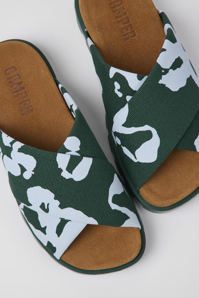 Brutus Sandal Green and blue recycled cotton sandals for women by CAMPER