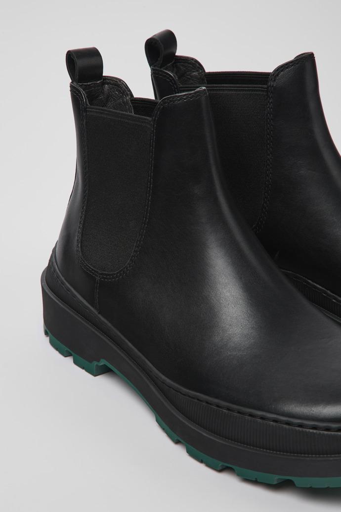 Brutus Trek Black leather ankle boots for men by CAMPER