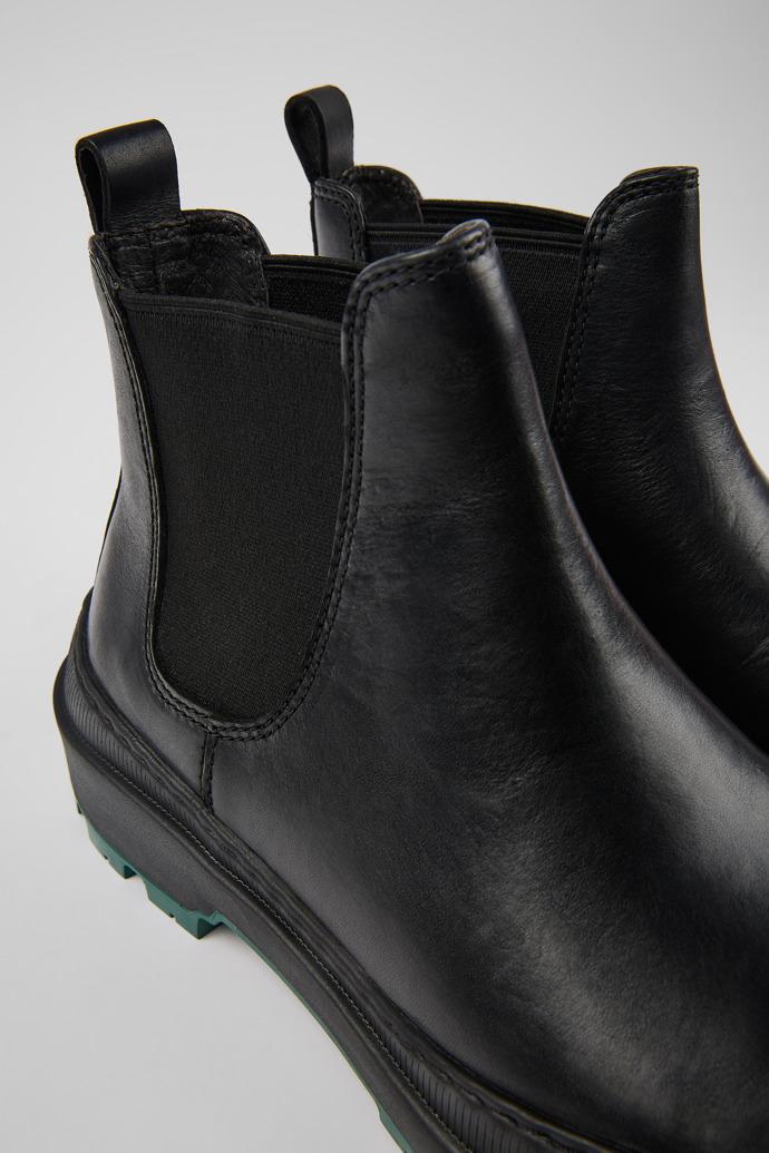 Brutus Trek Black leather ankle boots for women by CAMPER