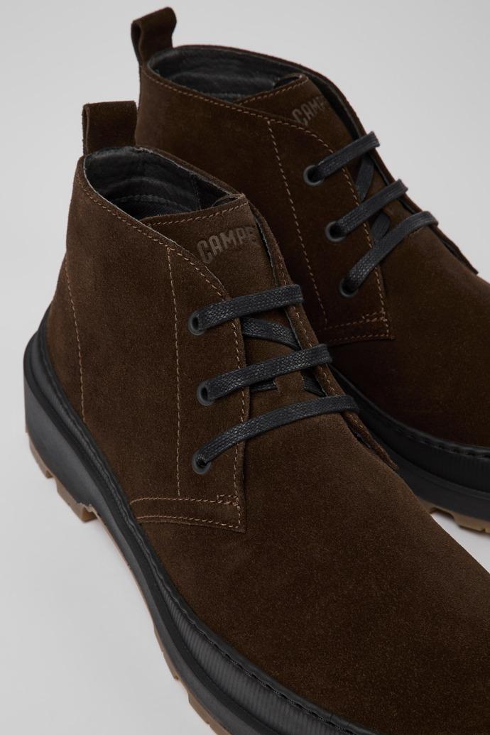 Brutus Trek Brown nubuck ankle boots for men by CAMPER
