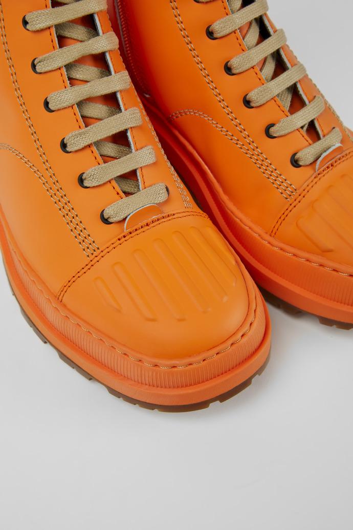Brutus Trek Orange leather ankle boots for women by CAMPER