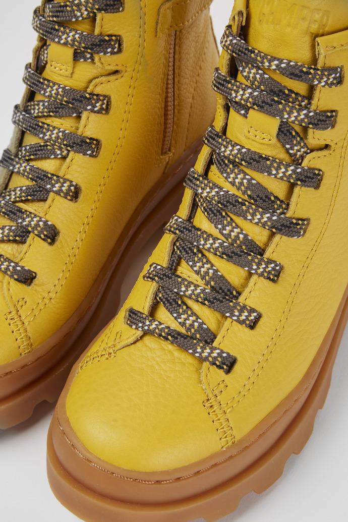 Brutus Yellow lace up leather boots by CAMPER