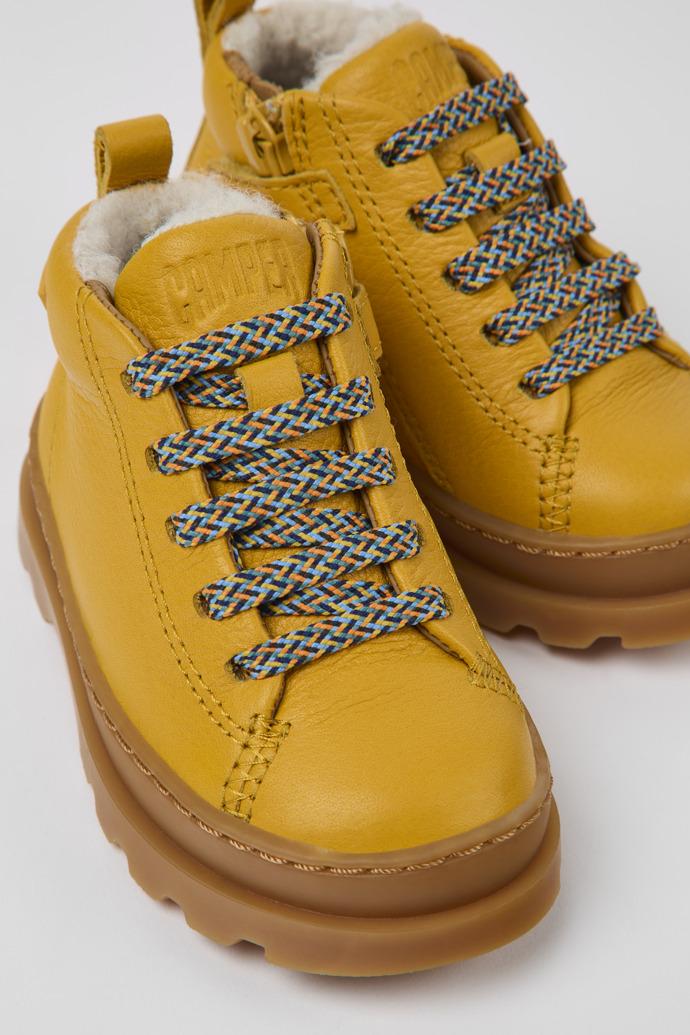 Brutus Yellow leather lace-up boots by CAMPER
