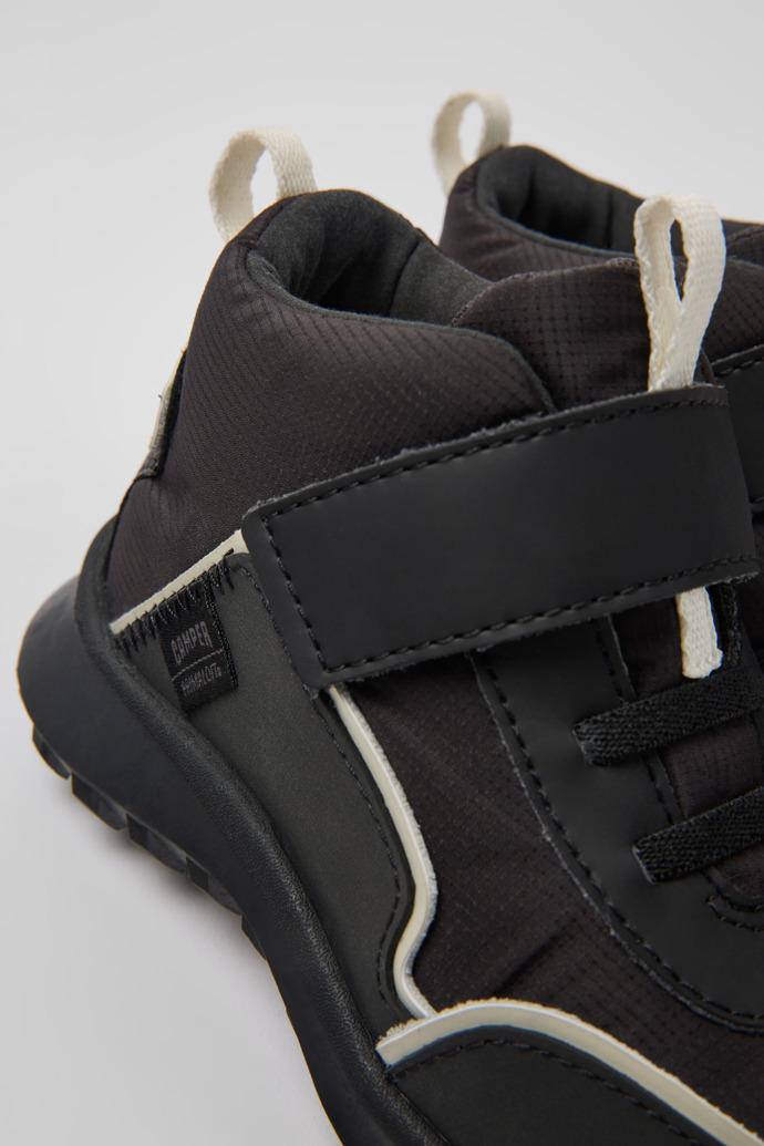 CRCLR Black textile and leather ankle boots for kids by CAMPER