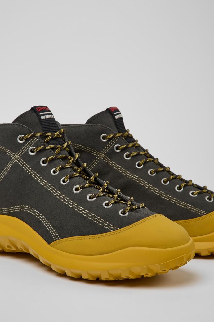 CRCLR Gray and yellow nubuck ankle boots for men by CAMPER