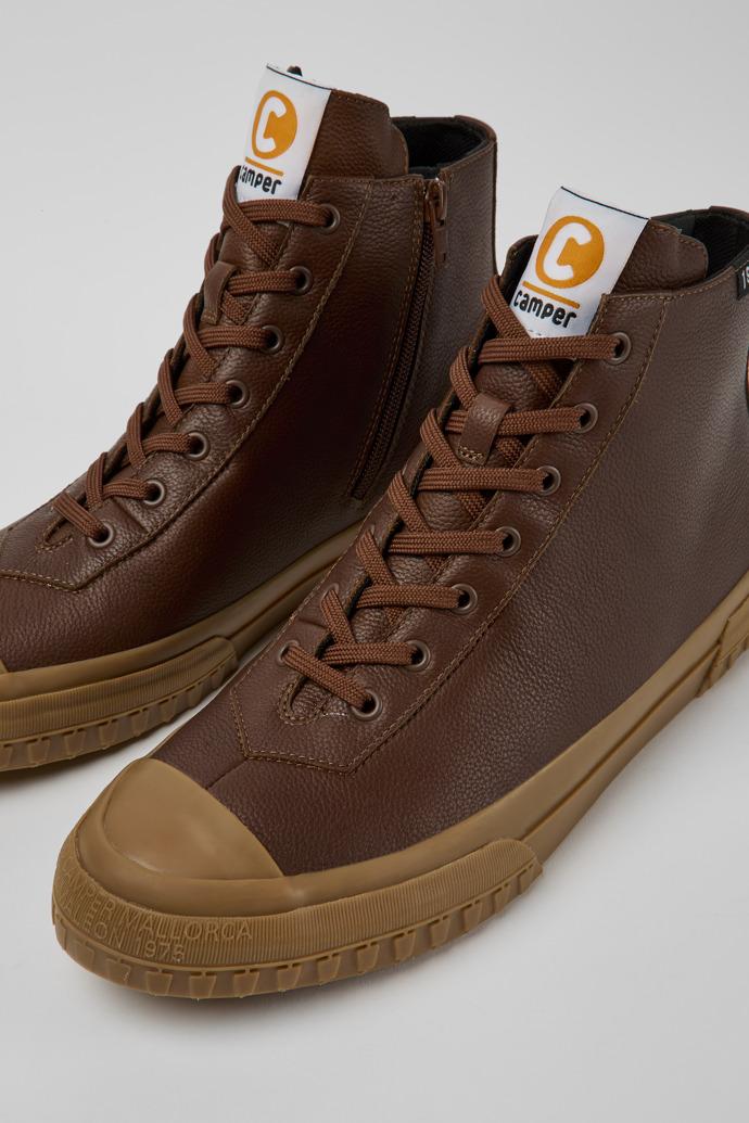 Camaleon Brown leather boots for men by CAMPER