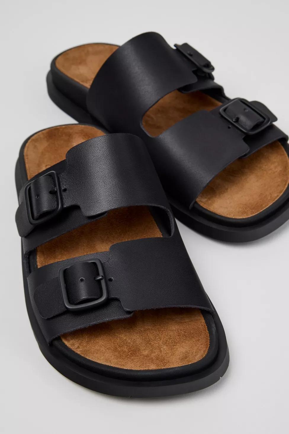 Camper Lluc Leather 2-Strap Slide Sandal by CAMPER
