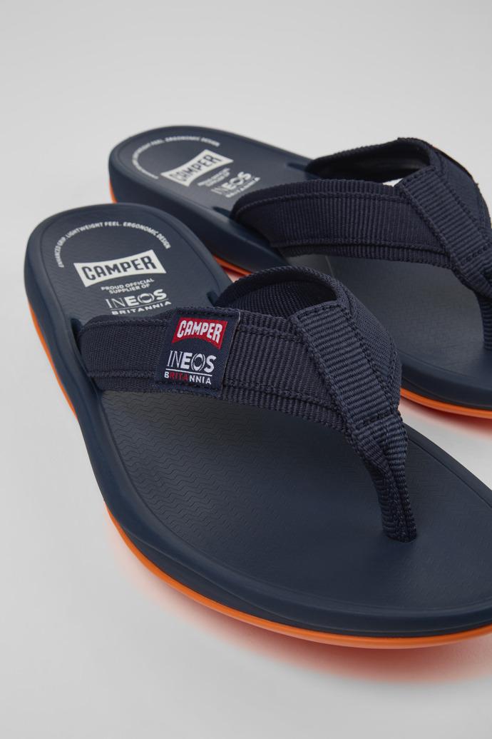 Camper x INEOS Britannia Blue Textile Flip-Flops for Men by CAMPER