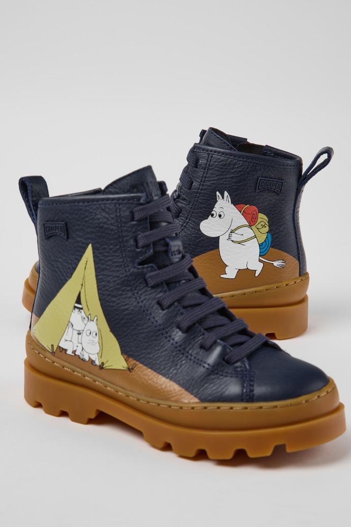 Camper x Moomin Multicolor Leather Ankle Boots for Children. by CAMPER