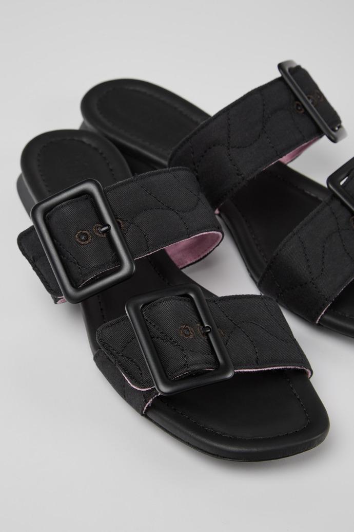Casi Myra Black recycled PET sandals for women by CAMPER