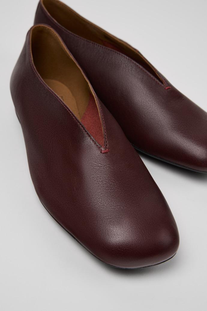 Casi Myra Burgundy Leather Shoes for Women. by CAMPER