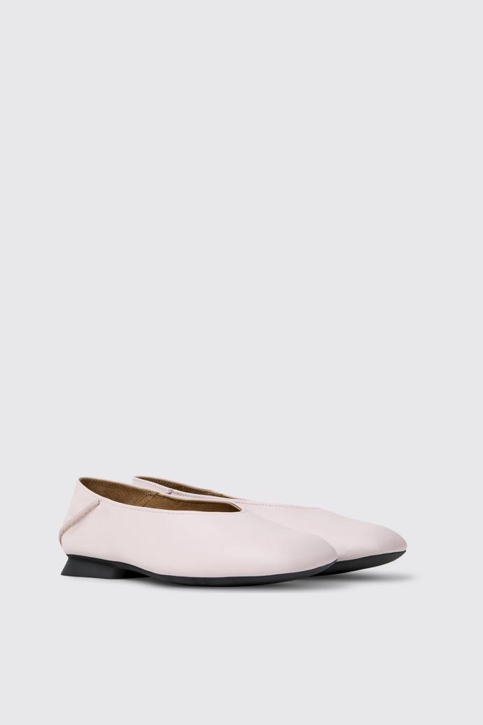 Casi Myra Pink Leather Ballerinas for Women. by CAMPER