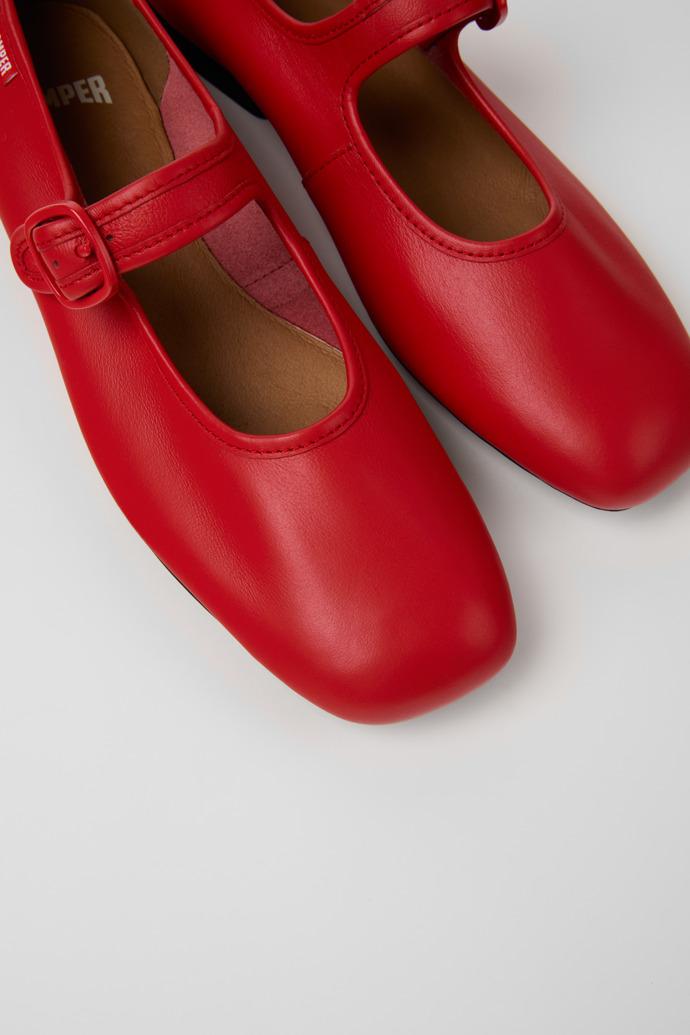 Casi Myra Red Leather Ballerinas for Women. by CAMPER
