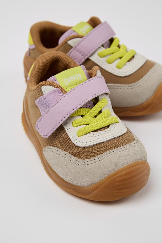 Dadda Brown textile and leather sneakers for kids by CAMPER